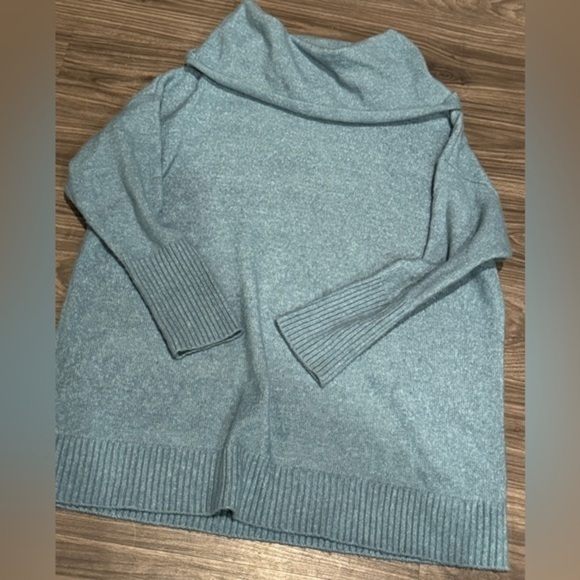 Philosophy Cowl Neck Sweater Plus 1X Extra Large Blue Ribbed Sleeves Acrylic‎ - Picture 1 of 3